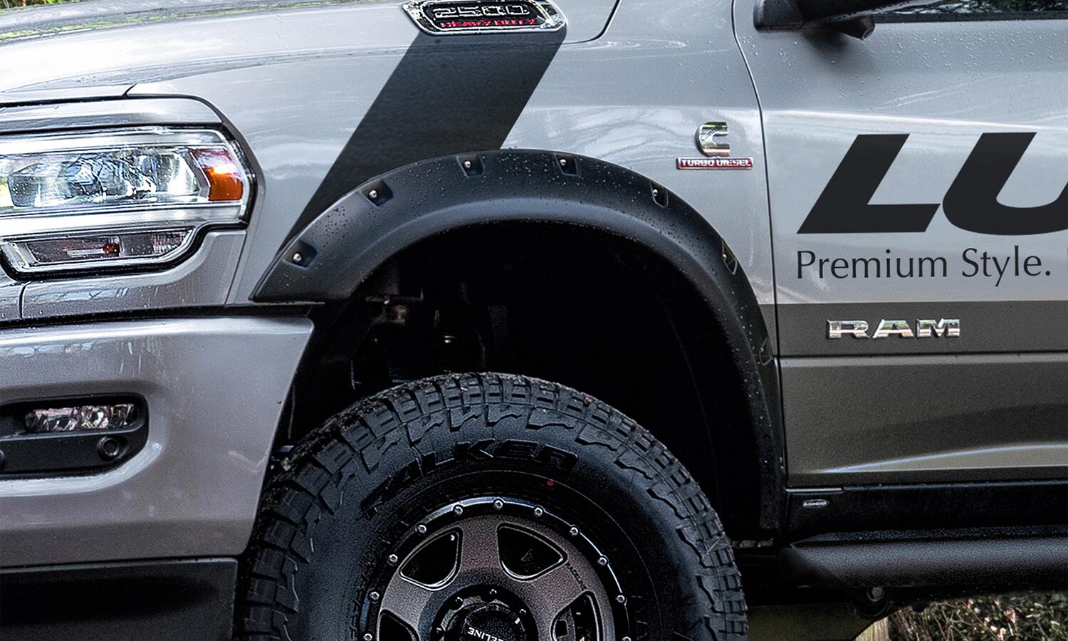 Lund RX137T - RX-Rivet Style Fender Flares, 4-Piece Set, Black