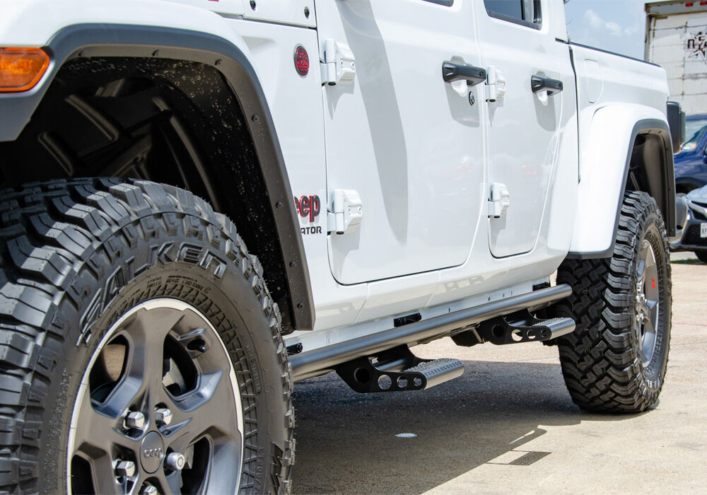 N-Fab J194TRKRS4 - RKR Step Rails, Textured Black, Powder Coated