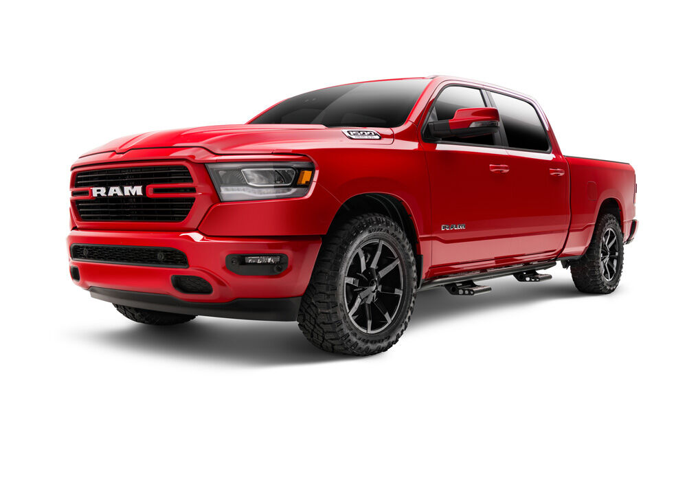 N-Fab D194RKRCCS4 - RKR Step Rails, Crew Cab, Black