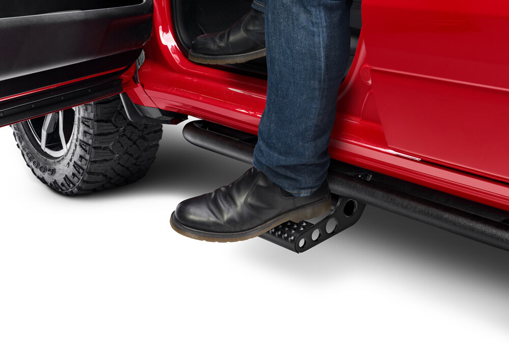 N-Fab D194RKRCCS4 - RKR Step Rails, Crew Cab, Black