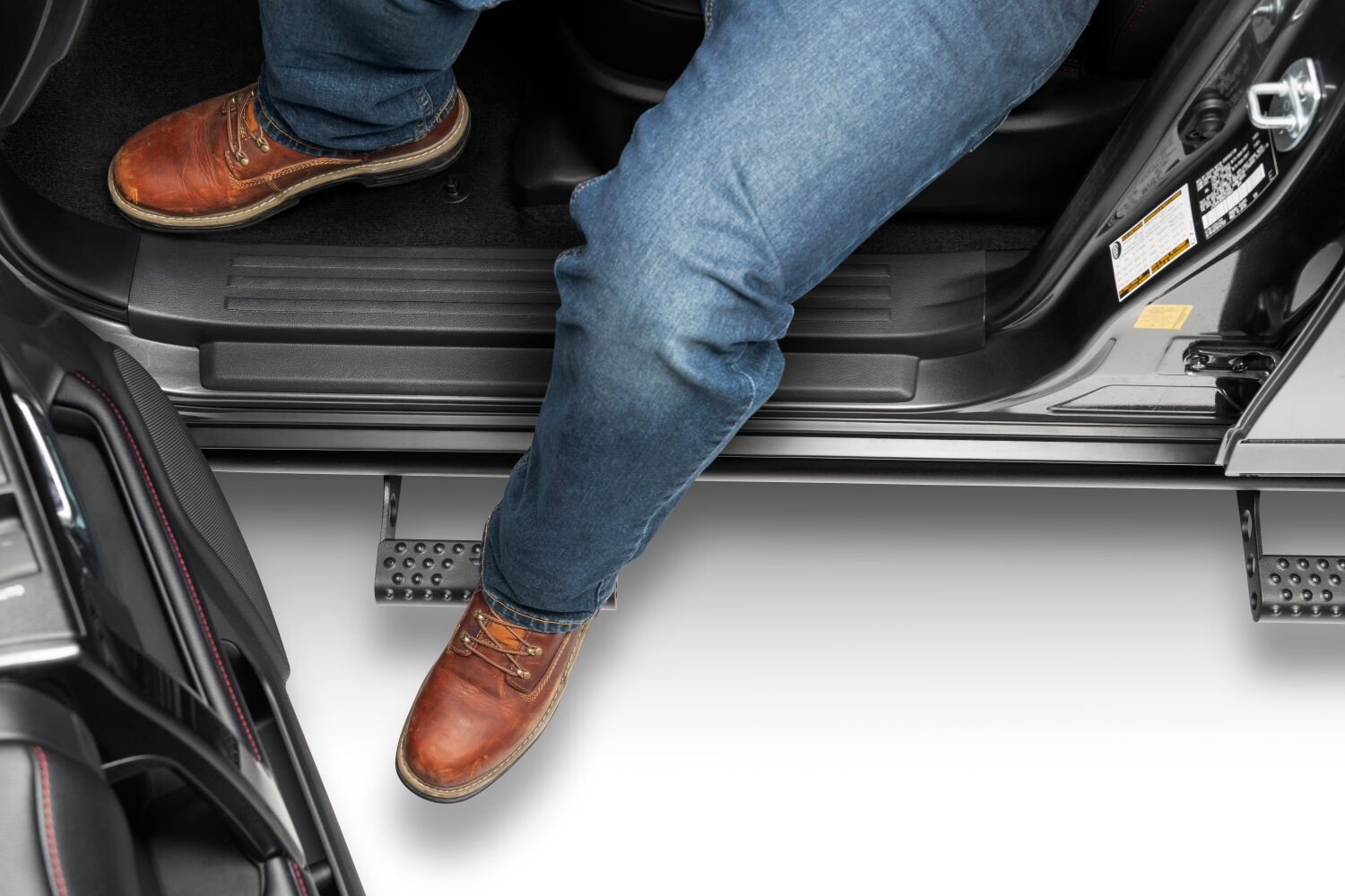 N-Fab T104RKR4RS4 - RKR Step Rails, Textured Black, Powder Coated