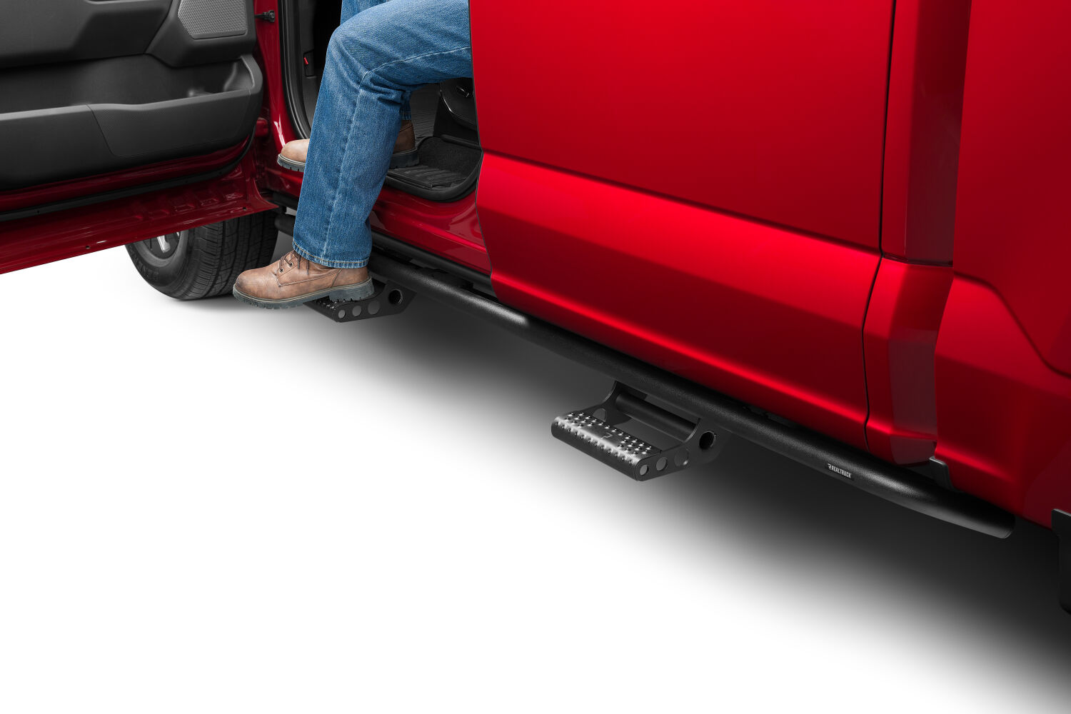 N-Fab F154RKRCCS4 - RKR Step Rails, Crew Cab, Textured Black