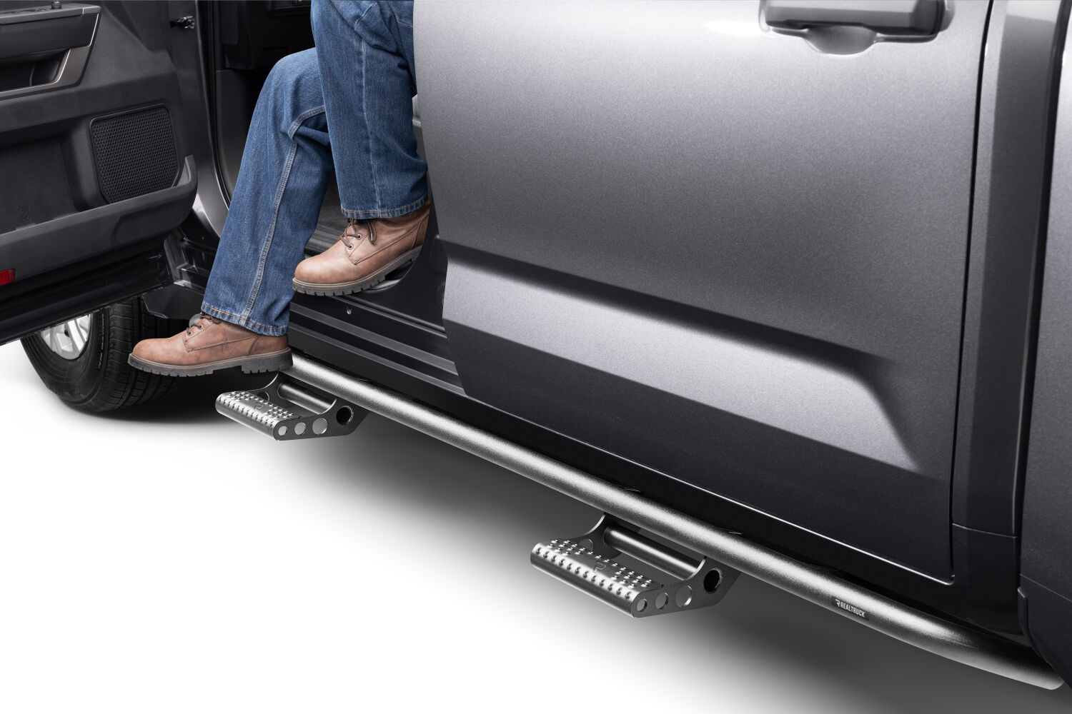 N-Fab T224RKRCCS4 - RKR Step Rails, Crew Cab, Textured Black