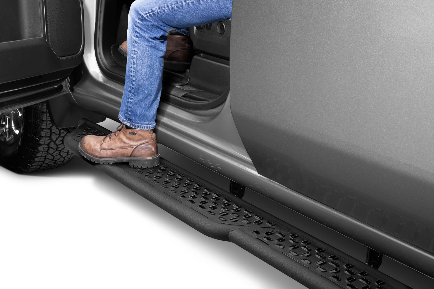 N-Fab RBF58-87011-28T - Growler Sport Running Boards, Crew Cab, Black