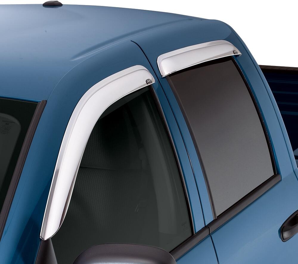 Auto Ventshade AVS 684133 - AVS Chrome Ventvisor, Crew Cab, Outside Mount