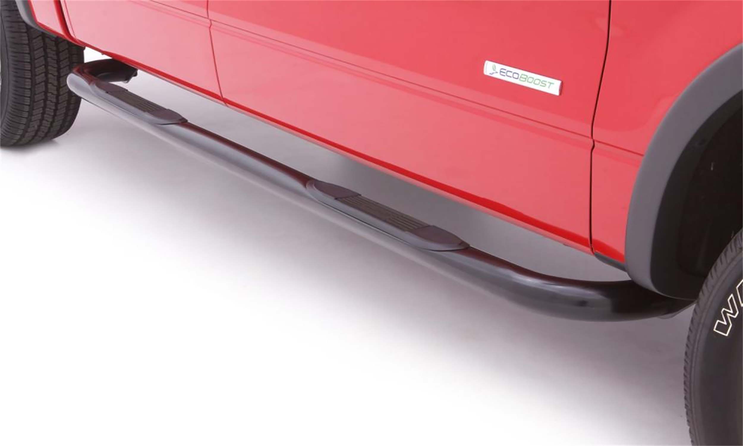 Lund 23090910 - 3" Round Bent Nerf Bars, 2-Piece Set, Crew Cab
