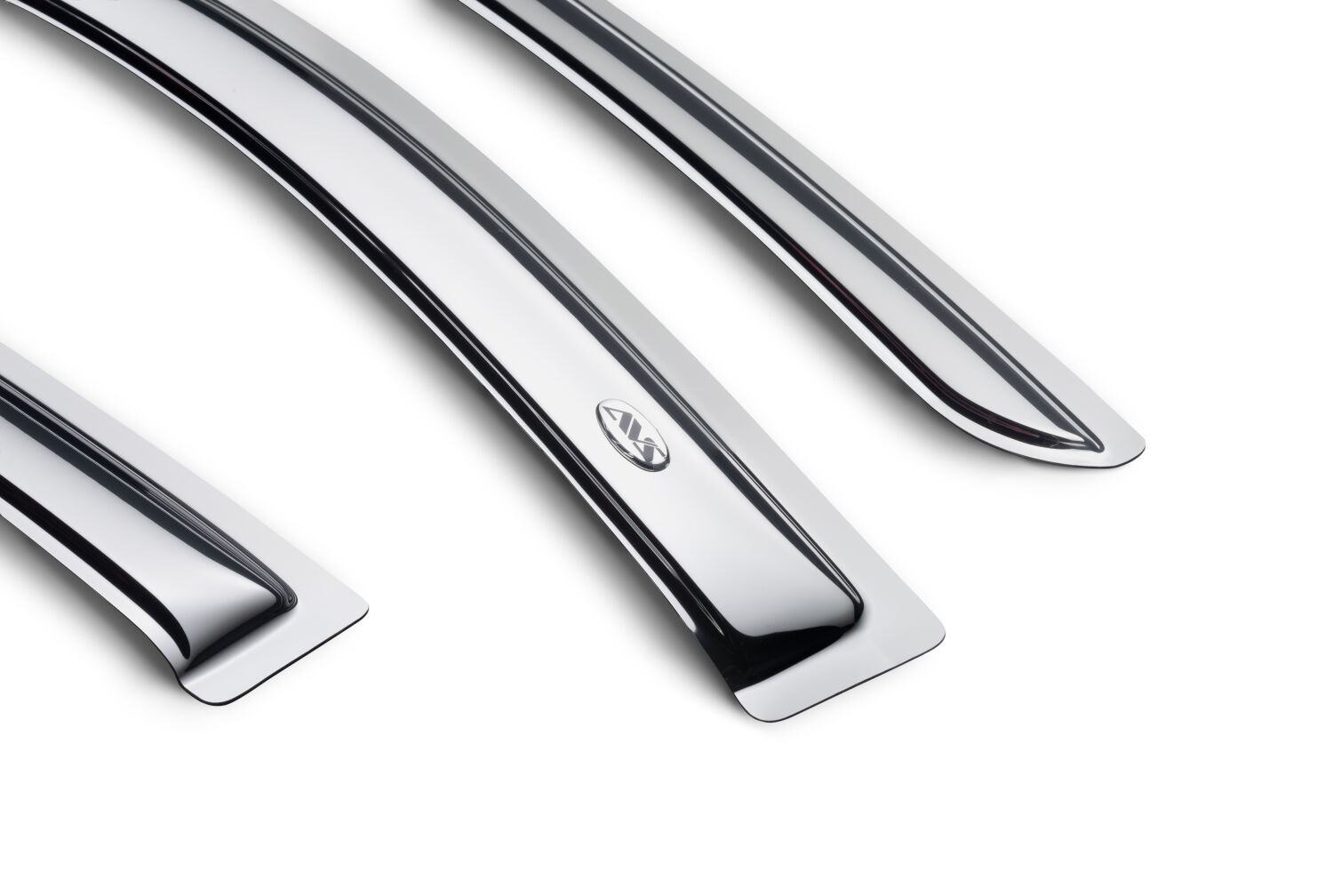 Auto Ventshade AVS 684387 - AVS Chrome Ventvisor, Crew Cab, Outside Mount