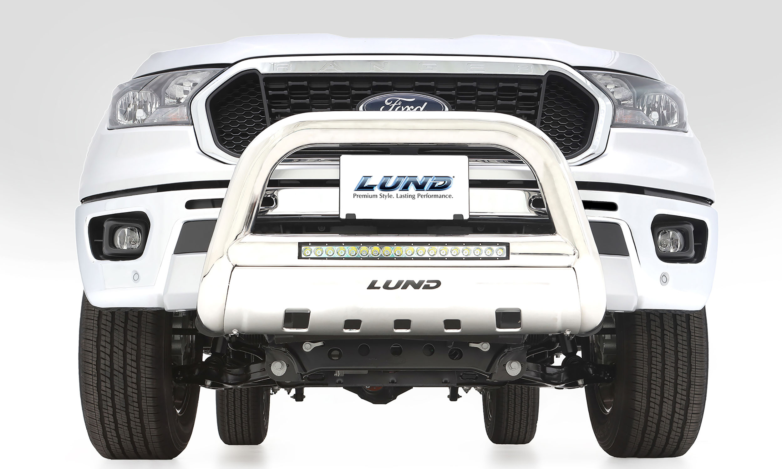 Lund 47021300 - Bull Bar with LED, Polished Stainless, Stainless Steel