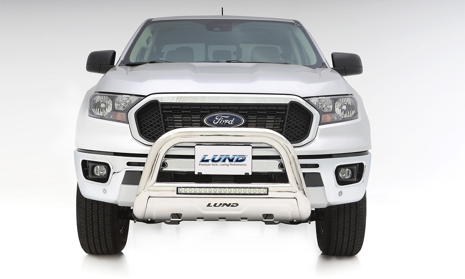 Lund 47021300 - Bull Bar with LED, Polished Stainless, Stainless Steel