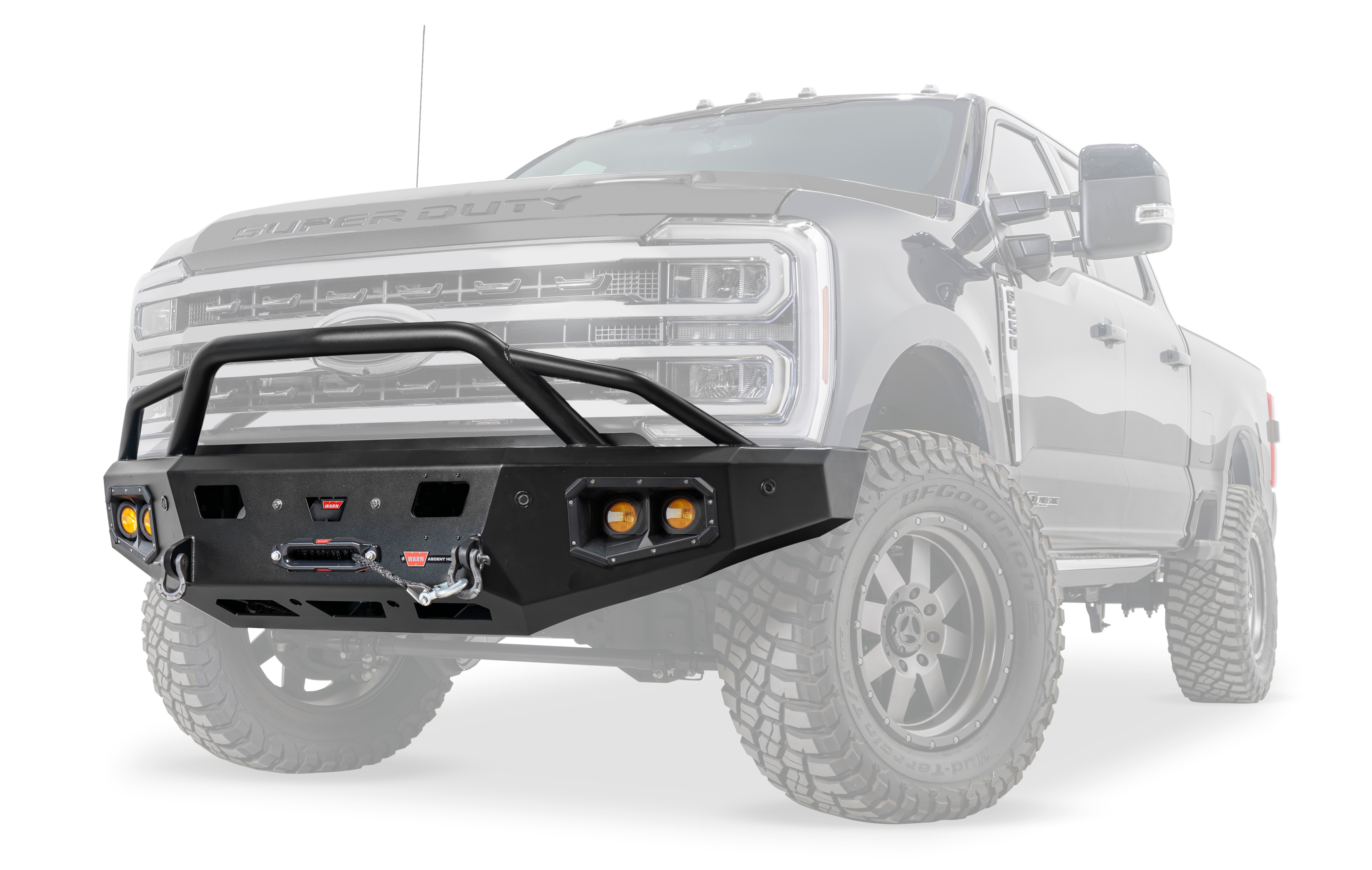 Warn 110631 - Ascent Bumpers, Black, Steel