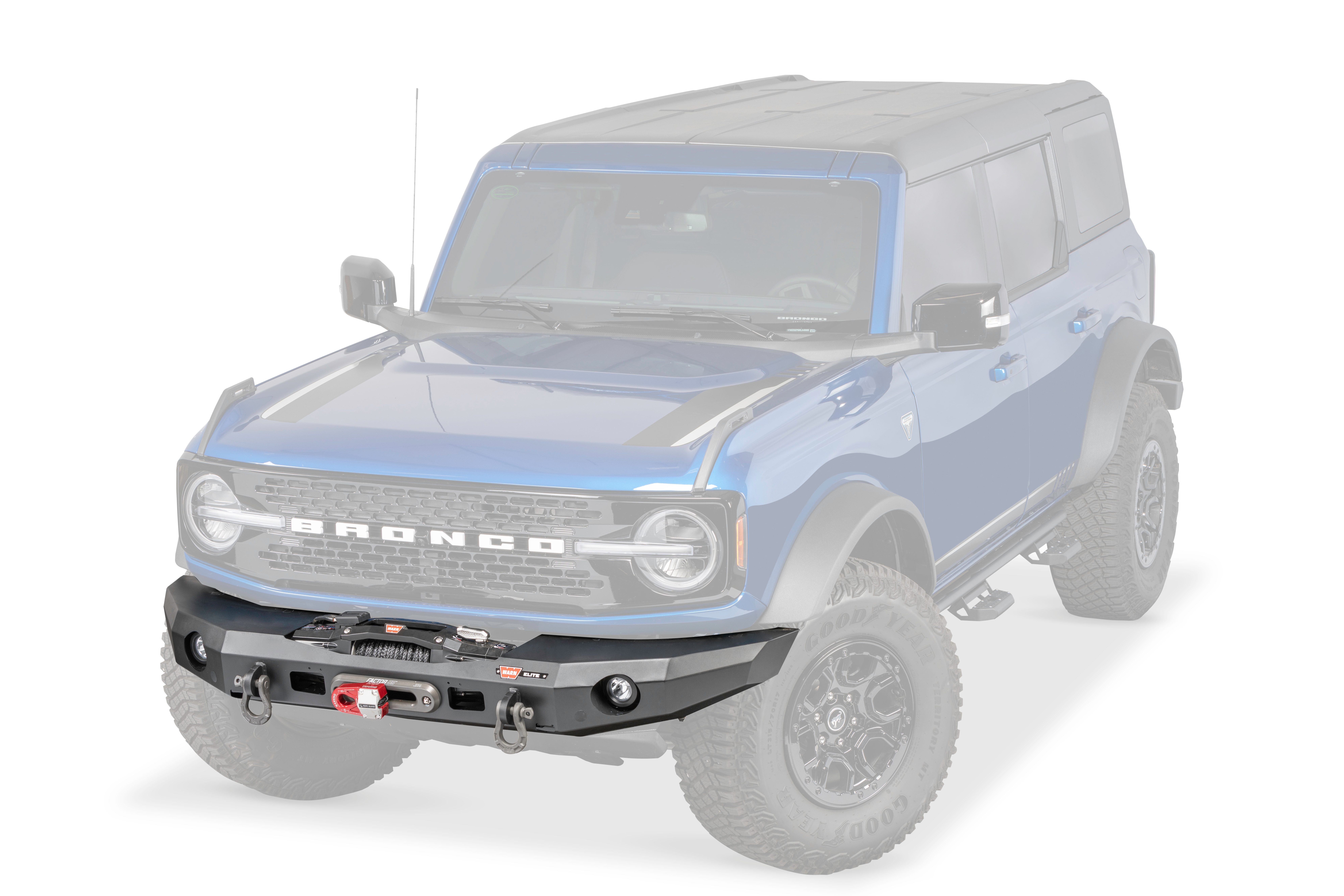 Warn 108005 - Rock Sliders, Black, Powder Coated